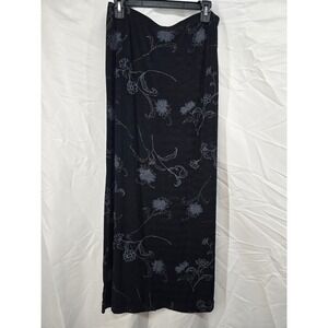 LUCCA USA Black Floral Print Mesh Maxi Skirt Size L